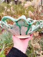 Ceramic handbuilt with leaves