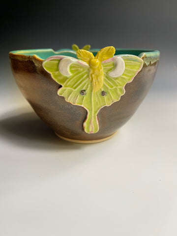 bowl SM2 with Luna moth  3 C
