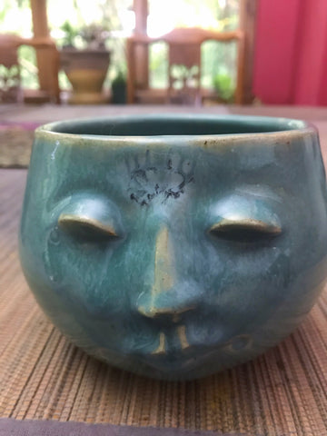 Spirit Vessel in Turquoise glaze 4” H Third Eye